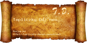 Tepliczky Dénes névjegykártya